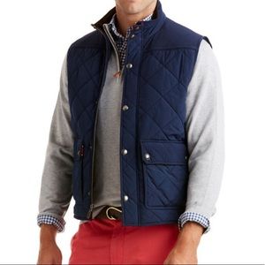 Vineyard Vines Men Quilted Navy Blue Vest XL